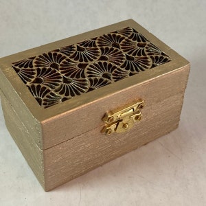 Mini Gold Jewelry Box - Ring Box - Keepsake Box - Gift Box