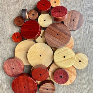 Hardwood Wooden Wheels: Craft DIY Supplies, Various Wood Species