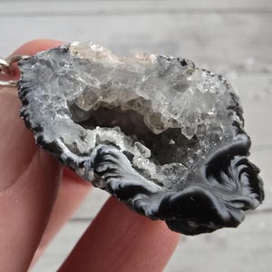 Glücksgeode Achat Schlüsselanhänger Erinnerungsstein #18