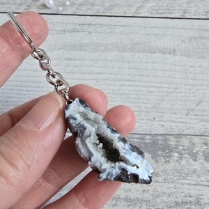 Glücksgeode Achat Schlüsselanhänger Erinnerungsstein #25