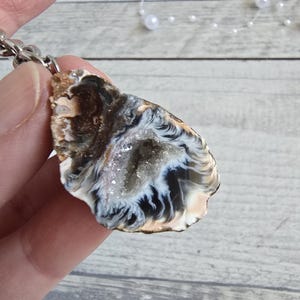 Glücksgeode Achat Schlüsselanhänger Erinnerungsstein #30