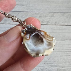 Lucky Geode Agate Keychain Memorial Stone #42