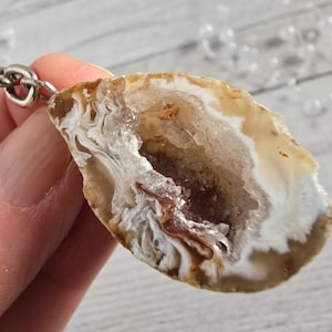 Glücksgeode Achat Schlüsselanhänger Erinnerungsstein #17