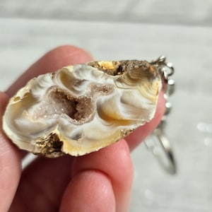 Glücksgeode Achat Schlüsselanhänger Erinnerungsstein #24