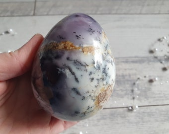 Dendriten Opal Achat Ei 88x68mm 520g