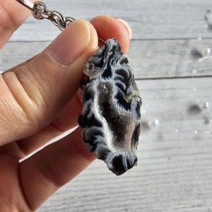 Glücksgeode Achat Schlüsselanhänger Erinnerungsstein #2