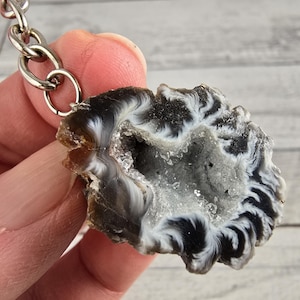 Glücksgeode Achat Schlüsselanhänger Erinnerungsstein #10