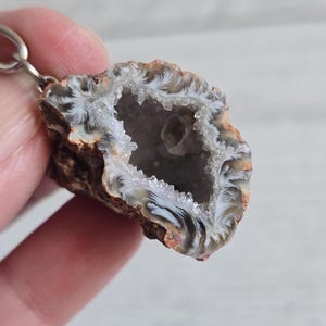Glücksgeode Achat Schlüsselanhänger Erinnerungsstein #27