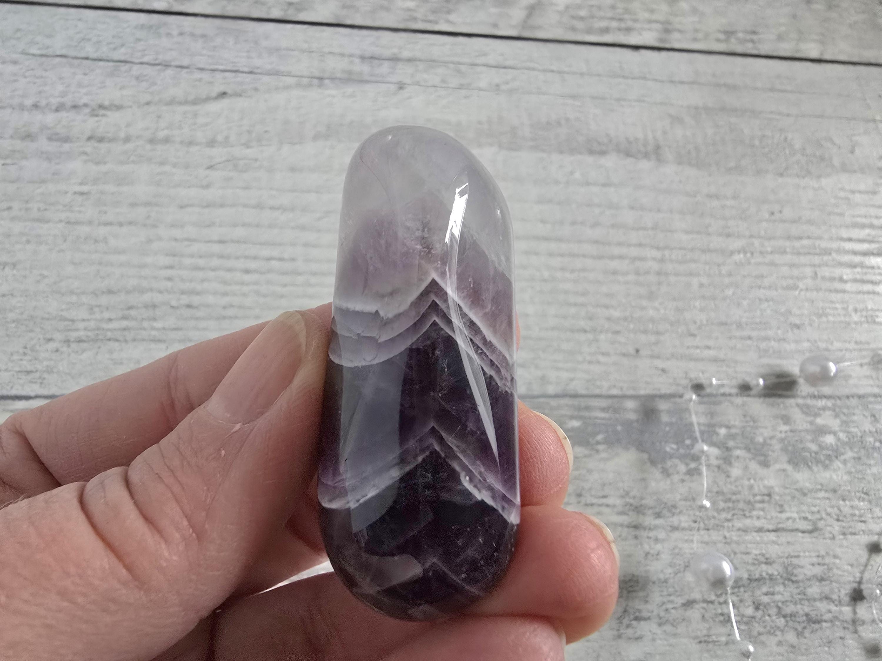 Amethyst chevron tumbled stone amethyst quartz #9
