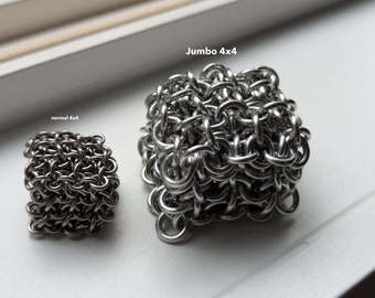 JUMBO Jelly Cube, Chainmail/Chainmaille cube, Fidget toy