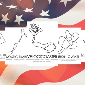 American Minimalistic Rollercoaster Layout Print