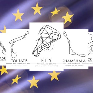 Europäischer minimalistischer Achterbahn-Layoutdruck