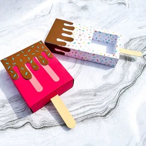 Ciocia Tay Wysuwany 3D Lody Popsicle Plik SVG, Letnie Słodkie Pudełko Przysmaków, Upominek na Imprezę, 3D cyfrowy Plik Do Cięcia SVG Cricut Sylwetka
