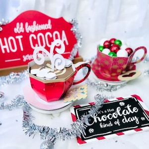 Mug confortable exclusif tante Tay SVG 3D pour la découpe de Silhouette Cricut | Cacao chaud SVG | Fichier SVG de tasse à café | Boisson d'hiver