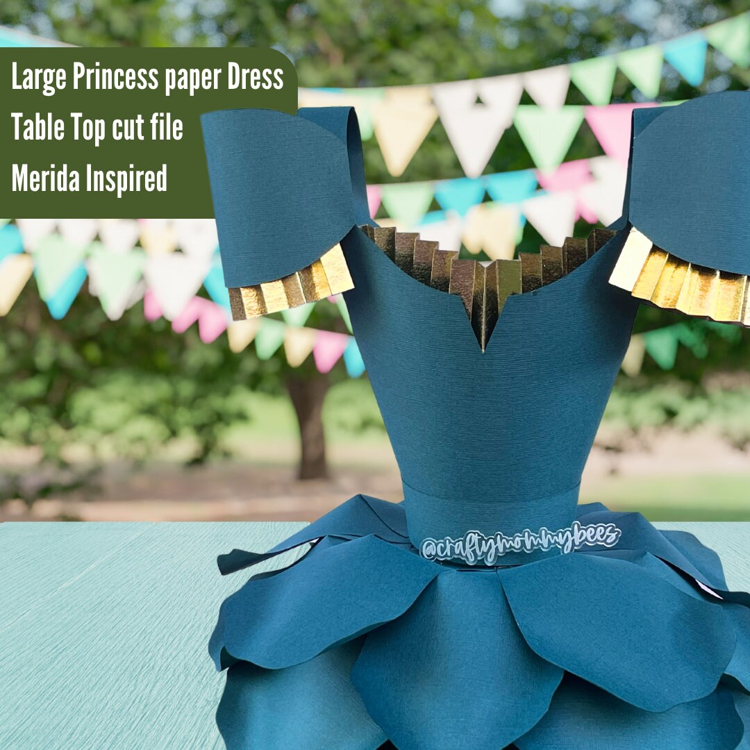 Exclusive Auntie Tay Merida 3D Paper Flower Princess Dress SVG for ...