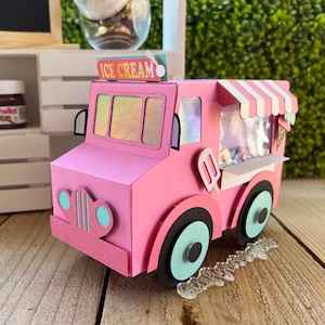 Auntie Tay 3D Ice Cream Truck Paper SVG | Ice Cream Party | Summer Party Decor | 3D Paper Box Truck | Ice Cream Truck SVG | 3D Paper Craft