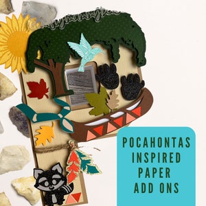 Exclusif tante Tay Pocahontas princesse Native American Paper Add-on SVG pour les machines de découpe Cricut Silhouette