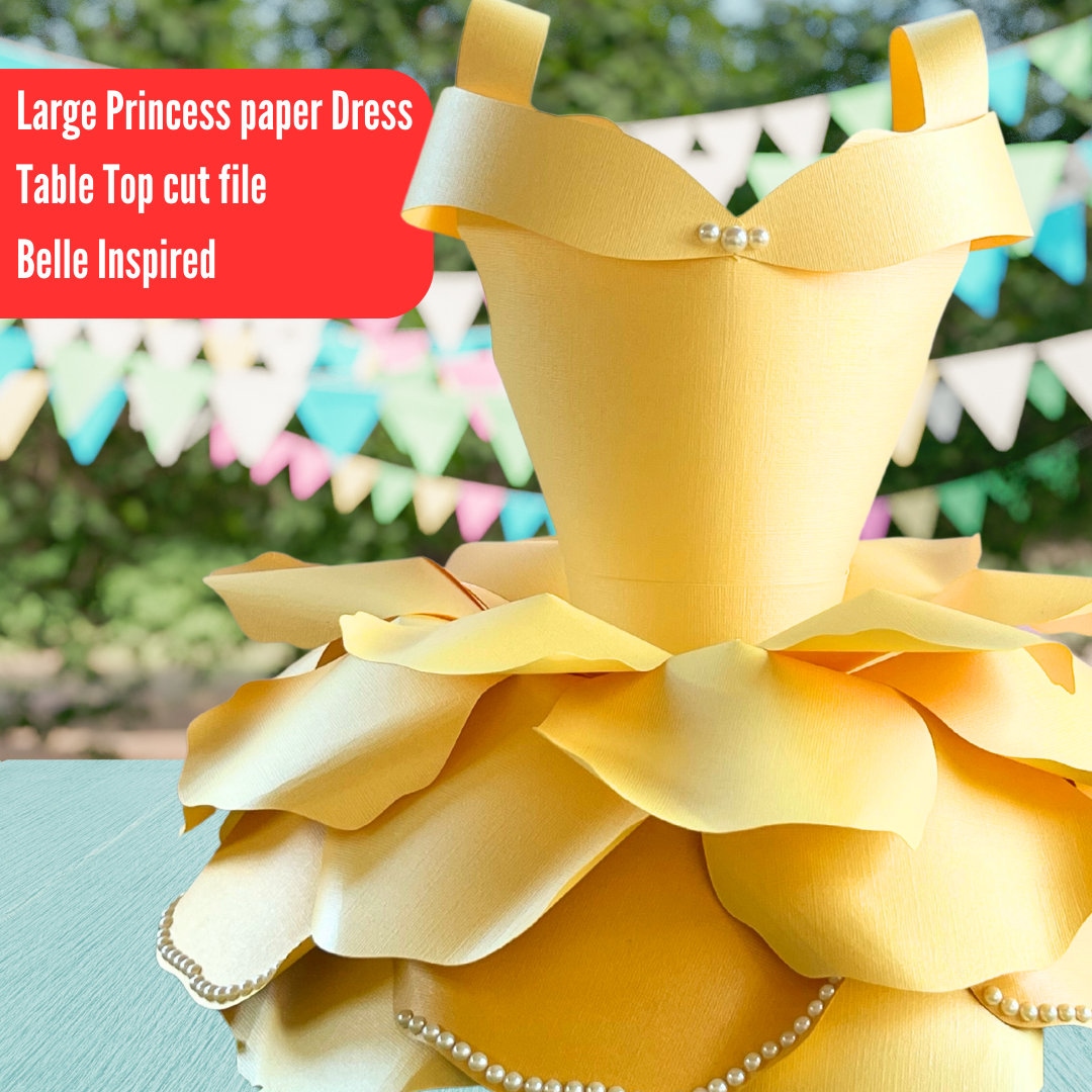 Exclusive Auntie Tay Belle 3D Paper Flower Princess Dress SVG for ...