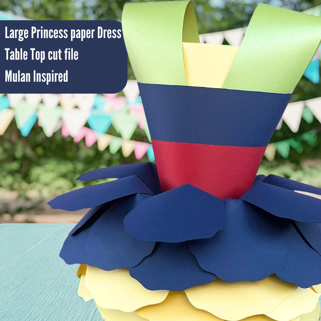 Exclusive Auntie Tay Mulan 3D Paper Flower Princess Dress SVG for ...