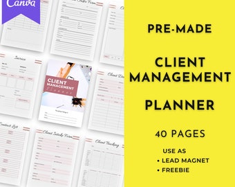 Client Management Planner | Done For You Planner Canva Templates Digital Download