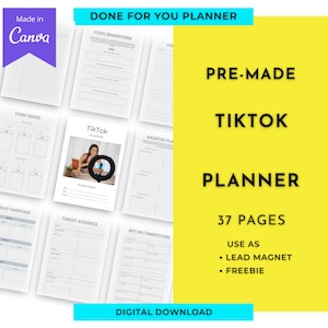 TikTok Planner | Done For You Planner Canva Templates Digital Download