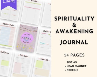 Spirituality and Awakening Journal | Done For You Personalized Journal Canva Templates Digital Download
