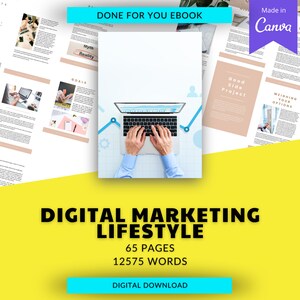 Digital Marketing Lifestyle eBook | Marketing Strategy Guide | Social Media Planning Workbook | Instant Download PDF