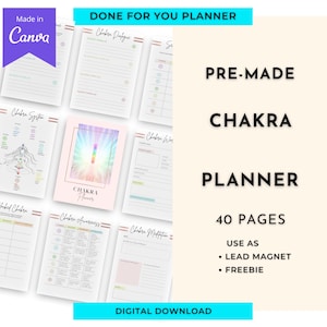 Chakraplanner | Done For You-planner Canva-sjablonen digitale download