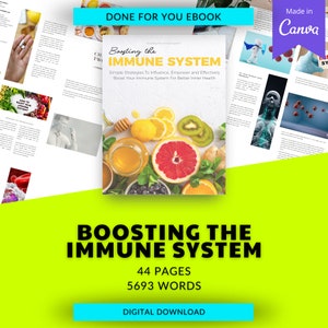 Boosting Immune System | Done For You eBook Canva Templates Digital Download