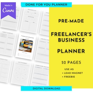 Freelancer's Business Planner | Done For You Planner Canva Templates Digital Download