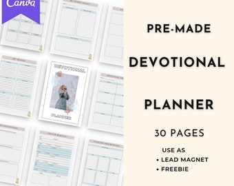 Devotional Planner | Done For You Planner Canva Templates Digital Download