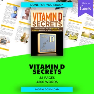 Vitamin D Secrets | Done For You eBook Canva Templates Digital Download