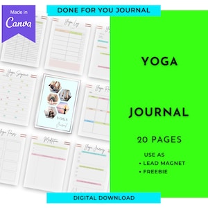 Yoga Journal | Done For You Journal Canva Templates Digital Download