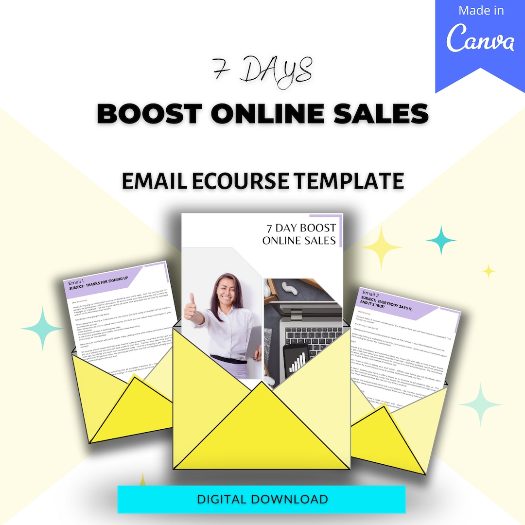 7 Day Boost Online Sales | Done for You Ecourse Canva Email Templates ...