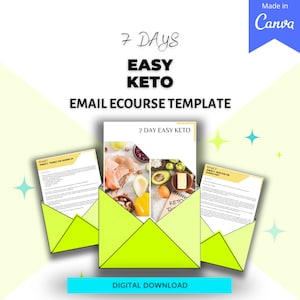 7 Day Easy Keto | Done For You eCourse Canva eMail Templates Digital Download