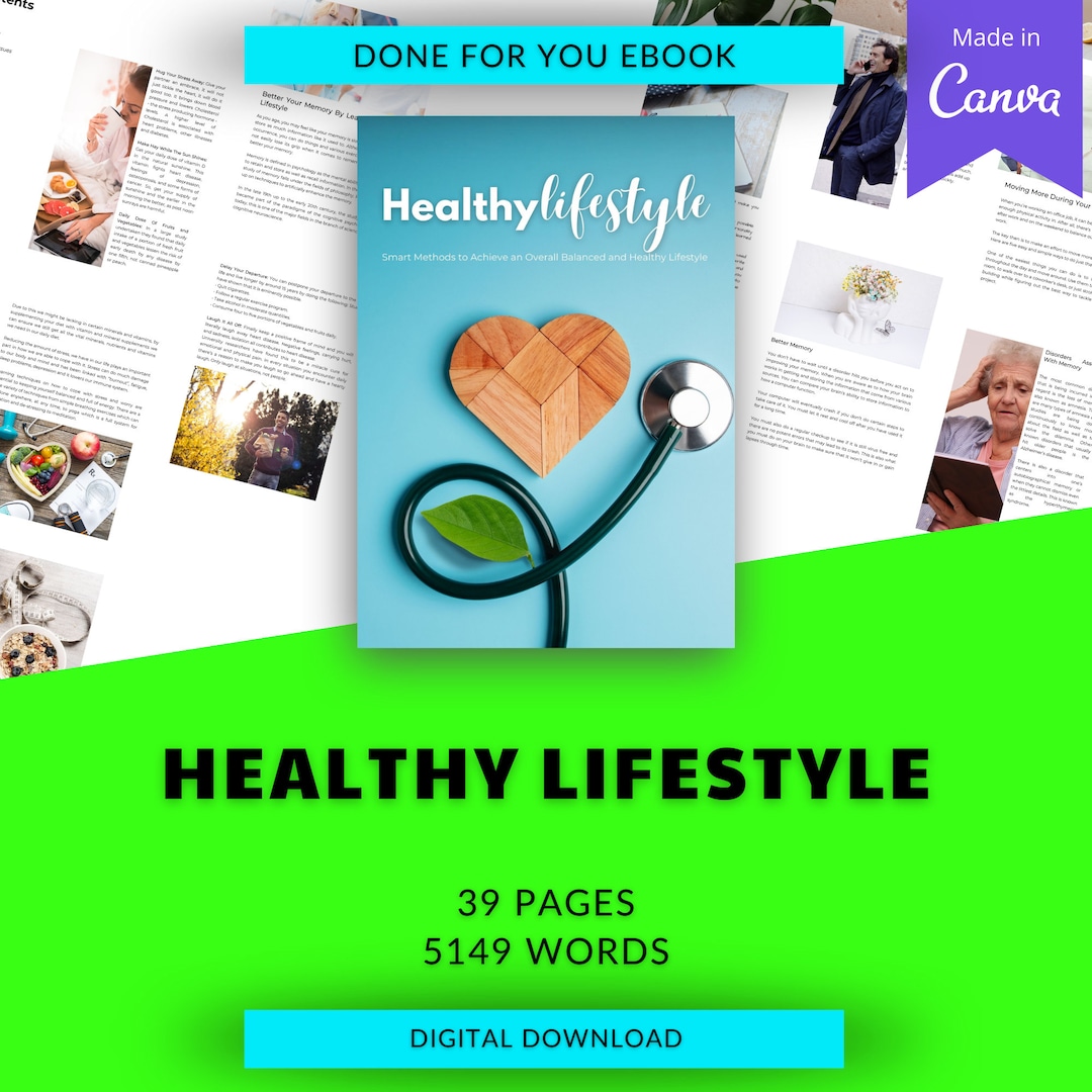 Guide to Healthy Lifestyle | Done for You Ebook Canva Templates Digital ...