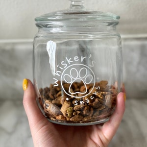 Custom cat treat jar • pet lover gift • personalized pet • Cat Mom • Cat Dad •