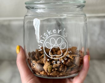 Custom cat treat jar • pet lover gift • personalized pet • Cat Mom • Cat Dad •