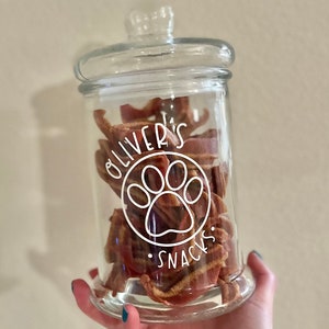 Custom dog treat jar • pet lover gift • personalized pet • Dog Mom • Dog Dad •