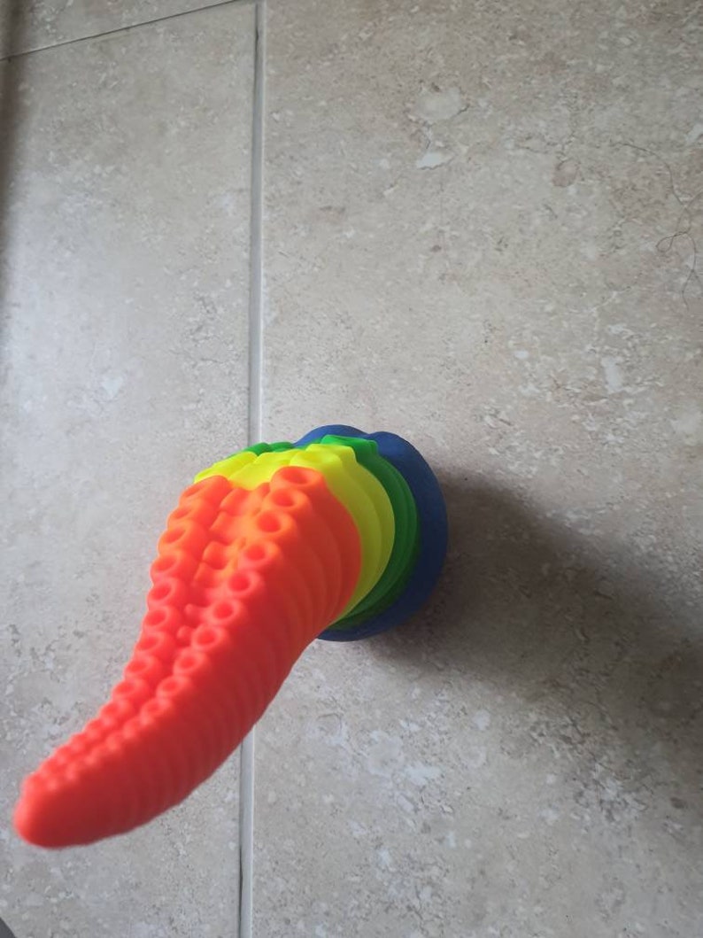 Rainbow Tentacle Dildo Soft Fantasy Dildo Colorful Silicone Etsy