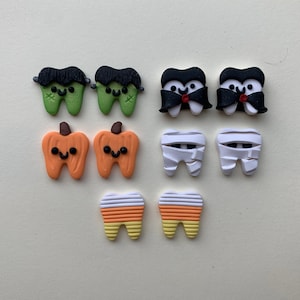 Halloween teeth earrings collection, dental earrings, dental gift, orthodontic gift.