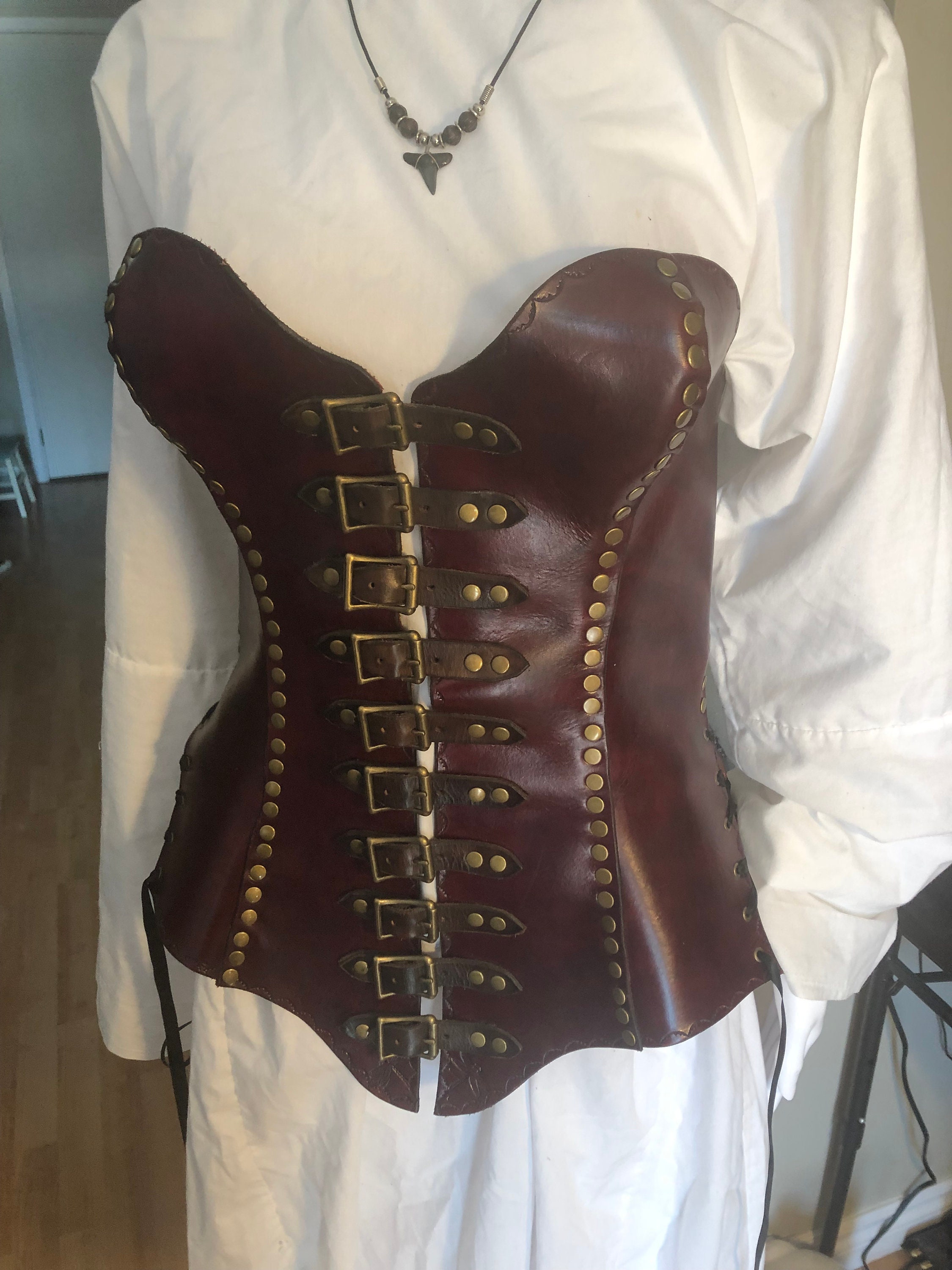 Boneless Leather Corset Etsy Canada