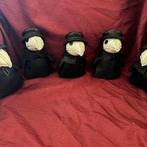 Hand stitched leather Plague doctor doll