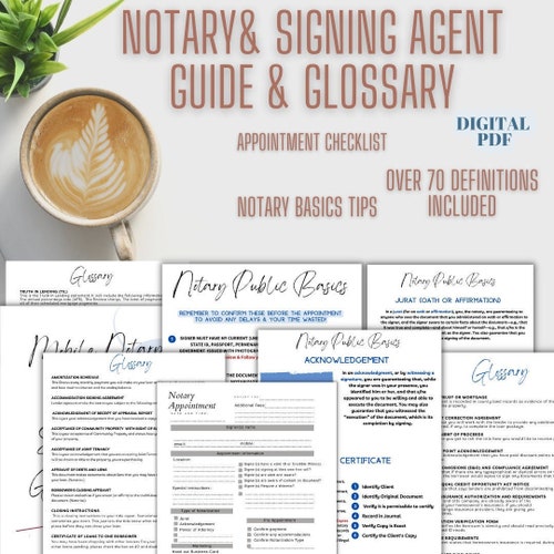 Notary Public Signing Agent Notary Forms Appointment Etsy