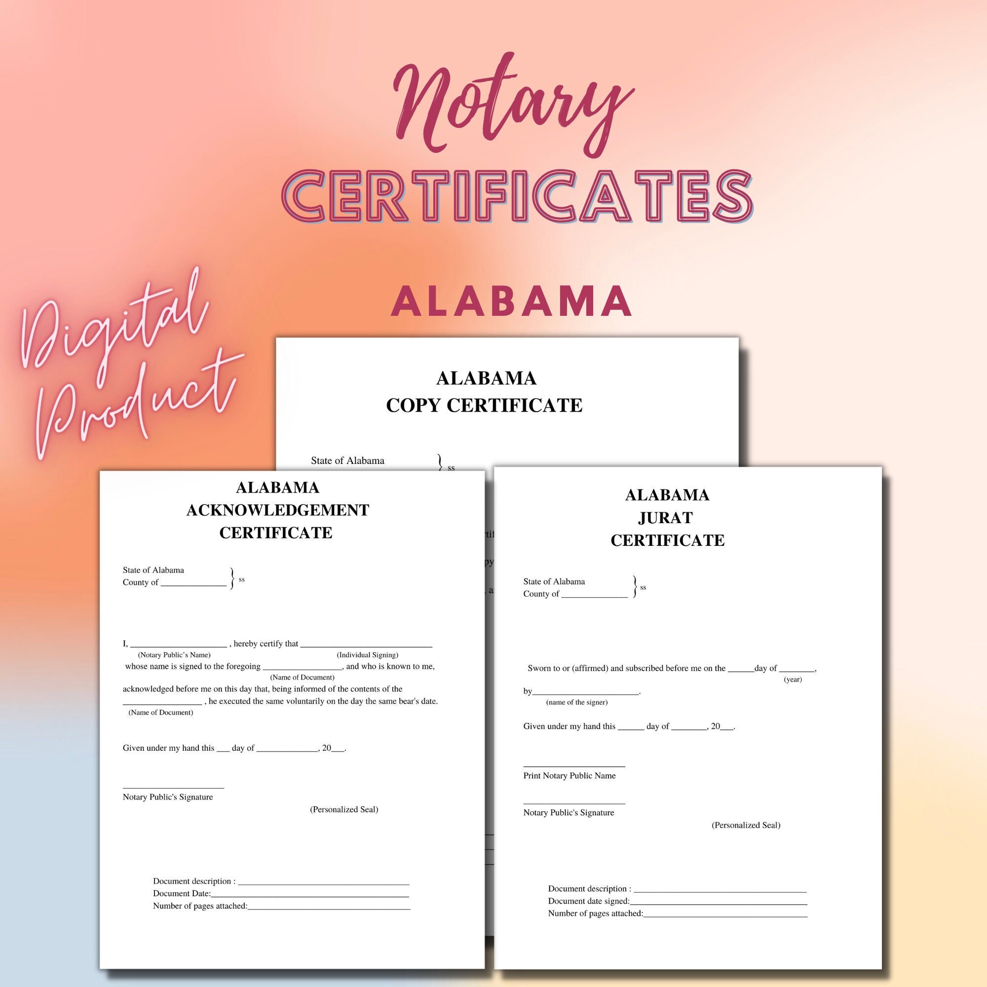 Mississippi Notary Certificates, Notary Public, Signing Agent, Notary