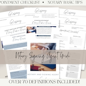 Notary Loan Signing Agent Guide , Notary Forms, Appointment Checklist, Notary Guide, Loan Document Definitions, Notary Business supplies