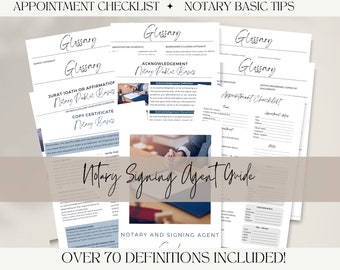 Notary Loan Signing Agent Guide , Notary Forms, Appointment Checklist, Notary Guide, Loan Document Definitions, Notary Business supplies