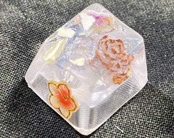 Flower Garden and Glass Smooth and Glossy Cherry MX Artisan OEM R4 Profile Keycap [Defective]