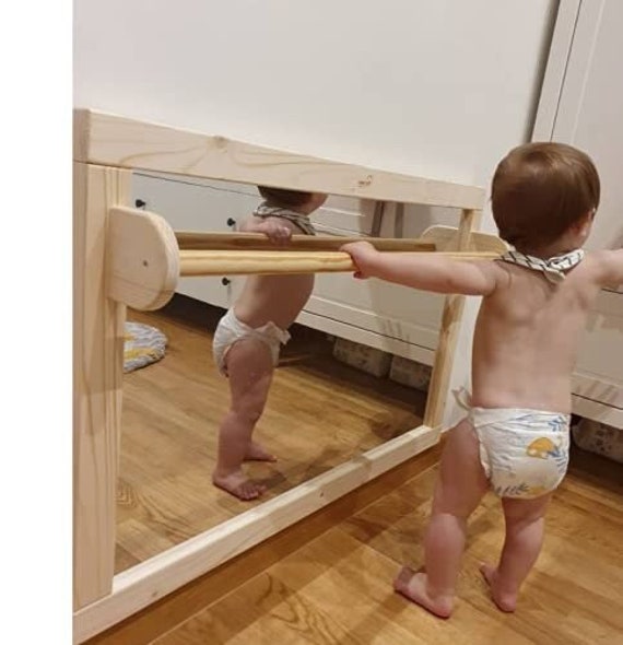 Miroir Montessori de sécurité avec barre, miroir bébé, miroir Montessori  pour bébé, miroir Montessori, miroir Montessori blanc -  France