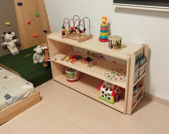 Montessori toy shelf, Spielzeugregal, Toy storage, Children's bookshelf, étagère à jouets, Children's furniture